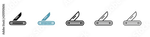 Foto Pocket knife vector icon set