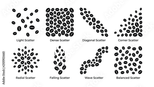 Coffee beans scatter patterns