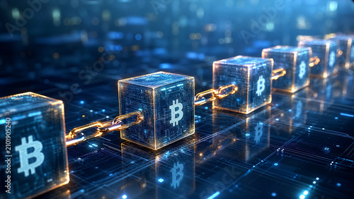 Digital finance network with glowing currency symbols on futuristic reflective surface
