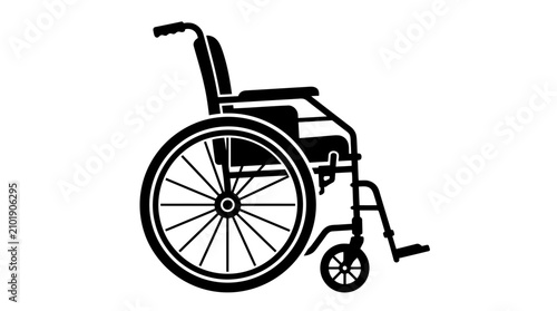 Billede på lærred Black wheelchair icon for accessibility.