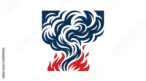 Quadro su tela Explosion of Smoke and Flames Abstract Graphic