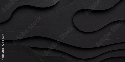 Photos Paper cut layer abstract background with beautiful black organic shapes and mode
