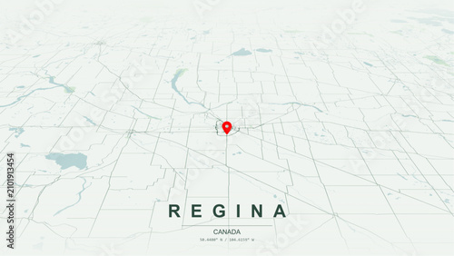 Konstfotografi Minimalist vector map of Regina, Saskatchewan