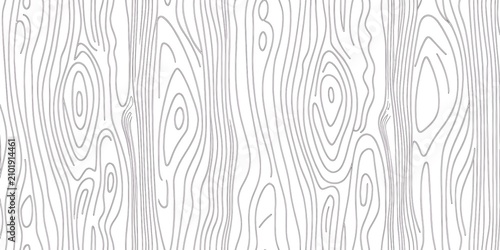 White minimalist line art oak wood grain seamless pattern vector background