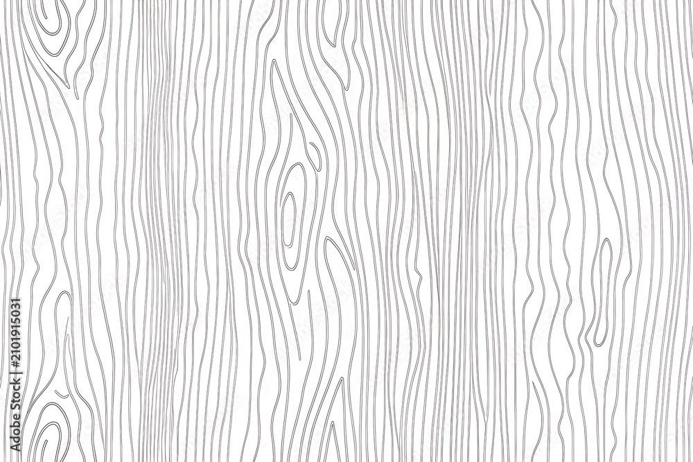 White minimalist line art wood grain seamless pattern vector background