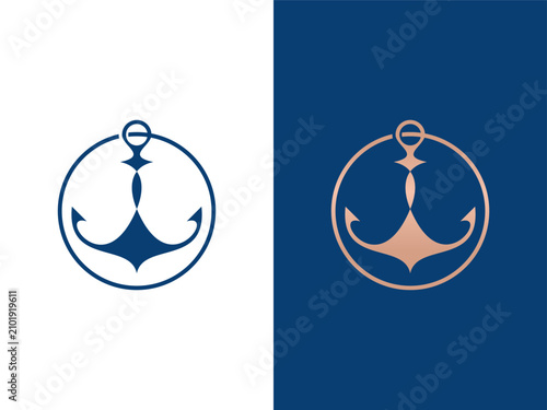 Canvastavla Luxury anchor logo design vector template
