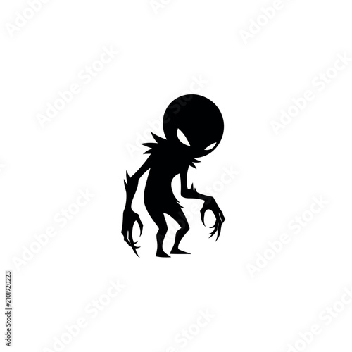 Принти на полотні Black silhouette of a monster creature 2.