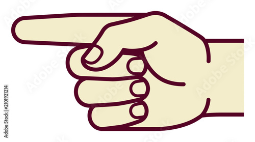 Foto Hand Pointing Left Direction, Finger Gesture, Minimalist Icon, Instruction