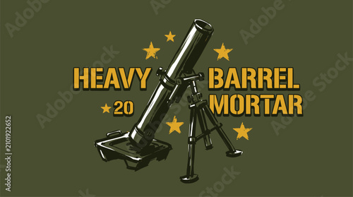 Canvastavla Heavy barrel mortar military graphic
