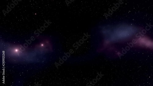 Deep space background with colorful nebula and bright stars