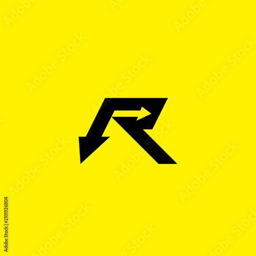 Letter R Arrow Logo Vector Illustration