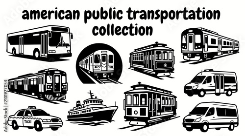 Tableau sur toile american public transportation featuring city buses subway trains streetcars com