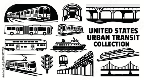 Canvastavla united states public transit vehicles featuring metro trains articulated buses c