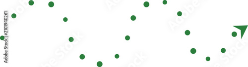 Foto Green dotted wave pattern on white background representing data flow or signal t