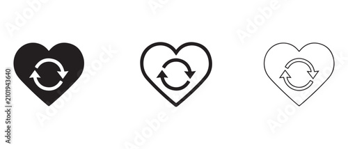 Heart shapes with recycling symbols in white and black on a plain white background for recycling and love concepts  heart shapes with recycling symbols