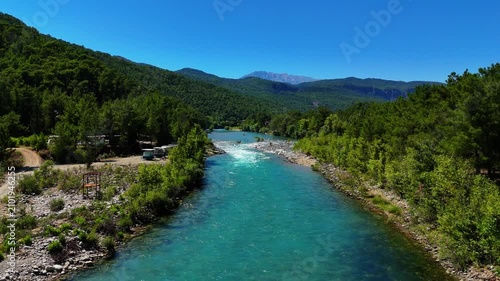 Rafting on Koprucay River at Oluk Bridge in Manavgat Antalya Turkey