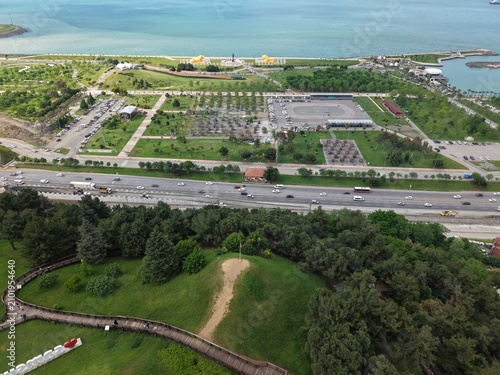 Beautiful Aerial Perspective of Samsun’s Vibrant City Center and Waterfront