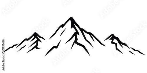Foto Mountain range silhouette illustration
