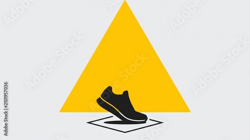 Modern Sneaker on Geometric Abstract Design