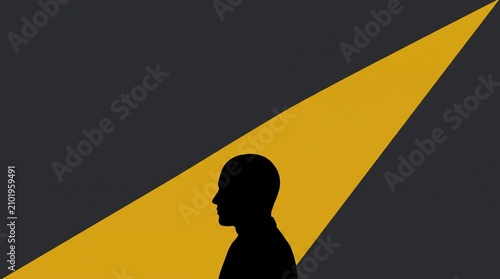 Silhouette of Person Under Dramatic Spotlight