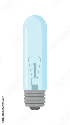 Foto Vector illustration of a tubular transparent glass incandescent light bulb