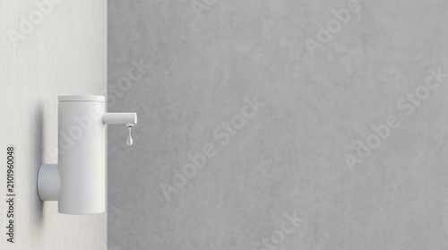 Clean sanitary dispenser with liquid drop