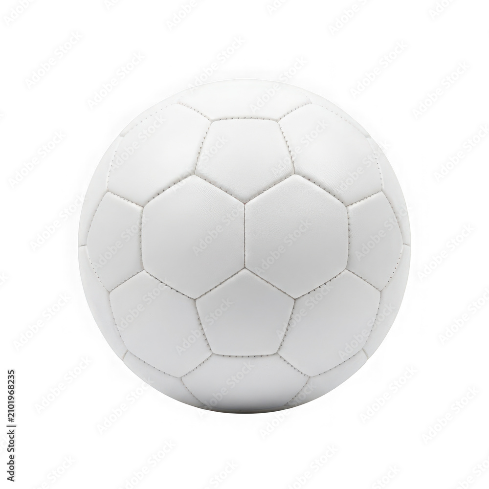Minimalist soccer ball on white background
