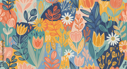 Bild auf Leinwand Fine flower pattern background vector exquisite boutique material