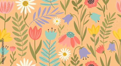 Kind flower pattern background vector friendly pleasant graphic