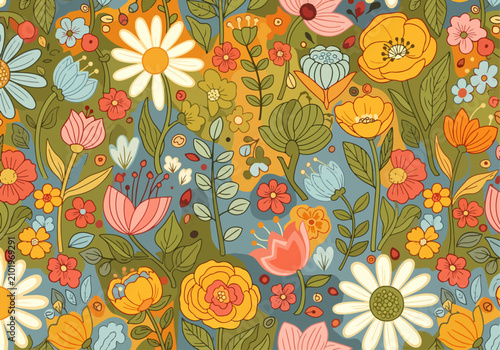 Foto Livid flower pattern background vector bright colorful wallpaper