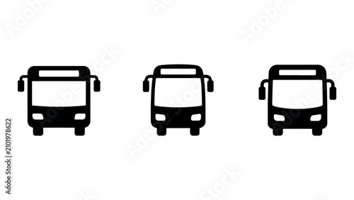 Fotografía Public transportation bus icon set collection for city transit travel and passenger route