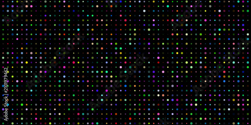 Slika na platnu Digital Mosaic Abstract pattern of tiny, multicolored squares scattered across a dark background, resembling a digital mosaic or a field of stars