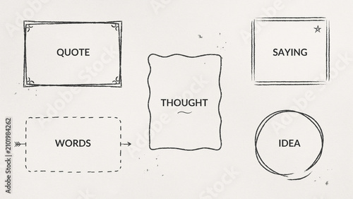Minimalist Hand Drawn Frames Set for Creative Quotations and Notes