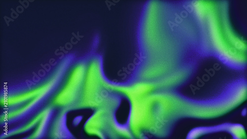 Dynamic northern lights style liquid flow with abstract soft gradient blur and fine grain texture for video art.