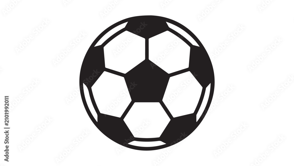 Fototapeta premium Minimalist Soccer Ball Icon Vector Illustration