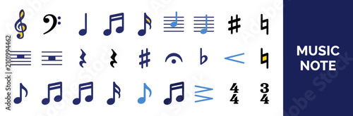 Fotografia Collection of Music Notation Symbols