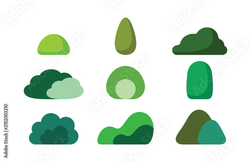 Abstract green shapes collection modern graphic design elements