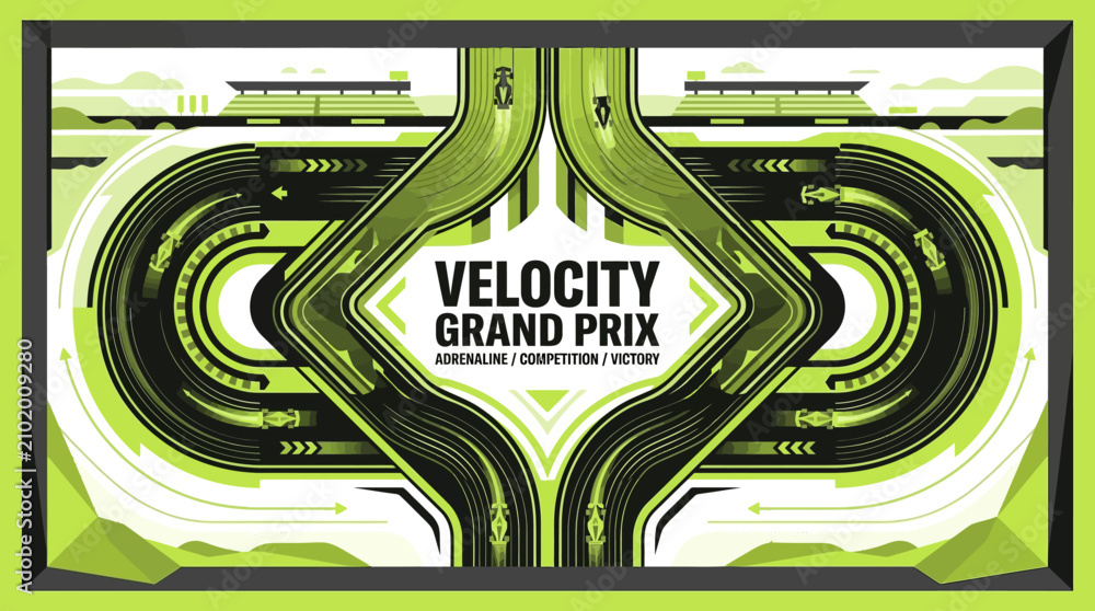 Obraz premium Dynamic Speed Racing Competition And Victory Theme