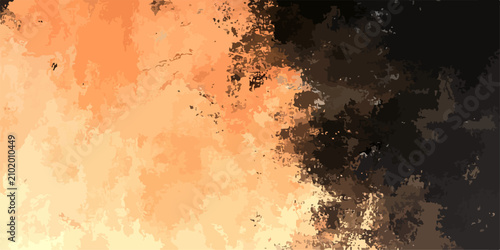 Bild auf Leinwand Abstract Brushstroke Composition An artistic abstract composition featuring bold, expressive brushstrokes in warm tones of orange, yellow, and deep charcoal