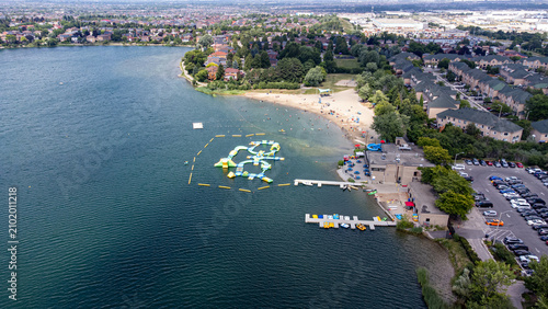 Aerial view of Professor's Lake Recreation Centre in Brampton.