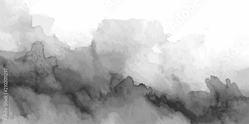 Foto Monochromatic Cloudscape An abstract watercolor painting depicts a dramatic, moody cloudscape in shades of gray and white, evoking a sense of atmospheric depth and ephemeral beauty