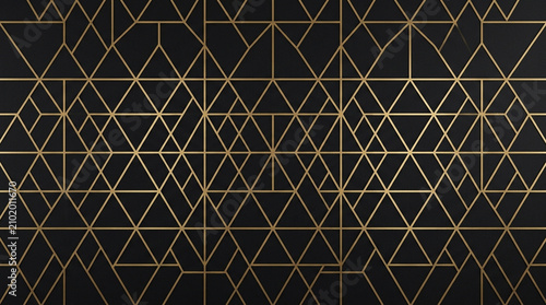 Black and Gold Geometric Triangle Pattern Background