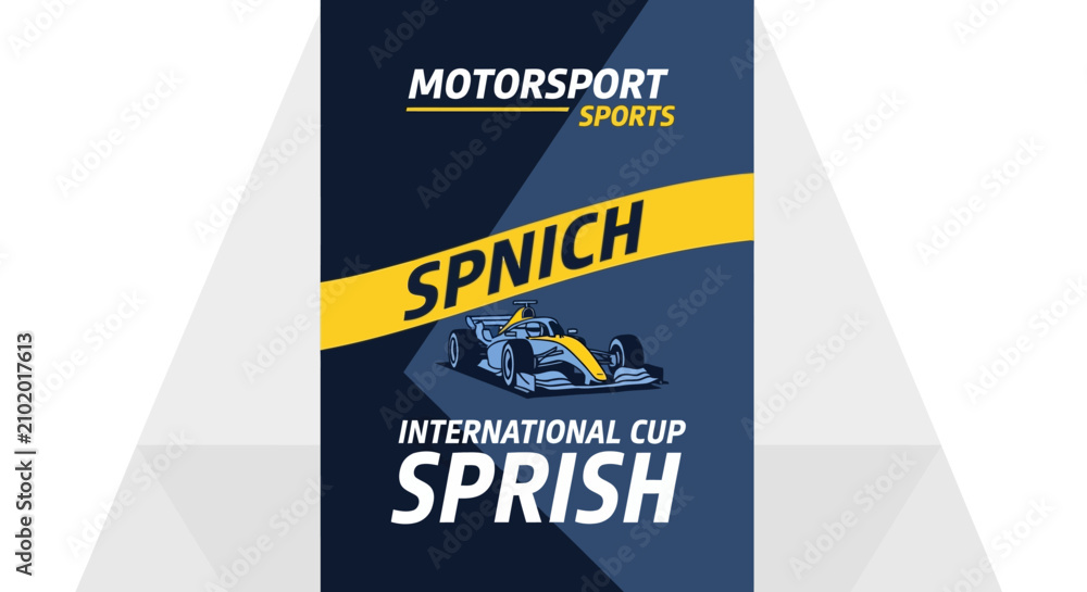 Obraz premium Dynamic Motorsport Sports Sponsorship Banner With F1 Car And Bold Typography