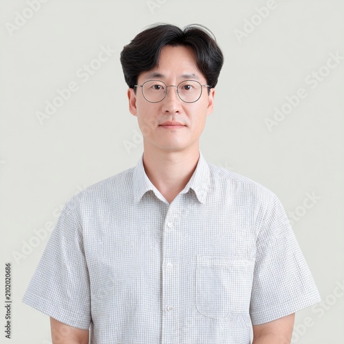 Professional Portrait of a Young Asian Man Wearing Glasses