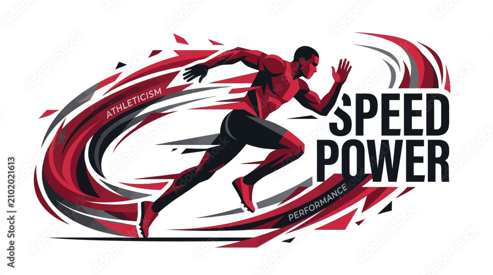 Obraz premium Dynamic Athletic Runner Speed And Power Graphic For Sports Marketing