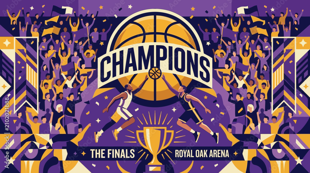Obraz premium Basketball Championship Victory Celebration The Finals Royal Oak Arena