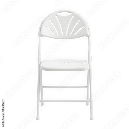 Modern white folding chair isolated