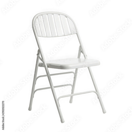 White plastic folding chair isolated