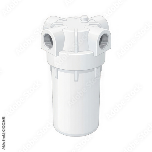 Water filter pitcher on white background