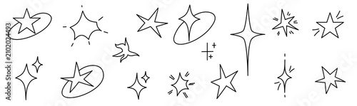 Tableau sur toile Starburst and star shapes shine across this simple vector set